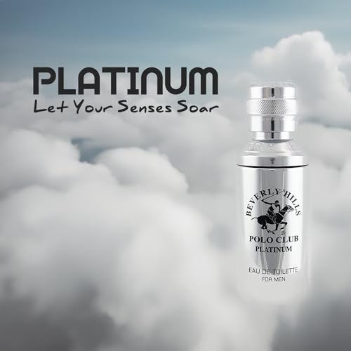 Beverly Hills Polo Club Cologne for Men Bonus Pack Designer Eau De Toilettes 3.4oz + 0.5oz 2 count (Platinum)