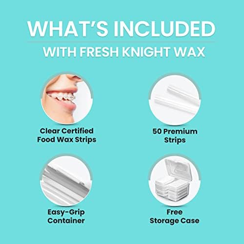 Braces Wax White 10 Pack. Dental Wax for Braces & Aligners, Unscented & Flavorless - 50 Premium Orthodontic Strips Food Grade Fresh Knight