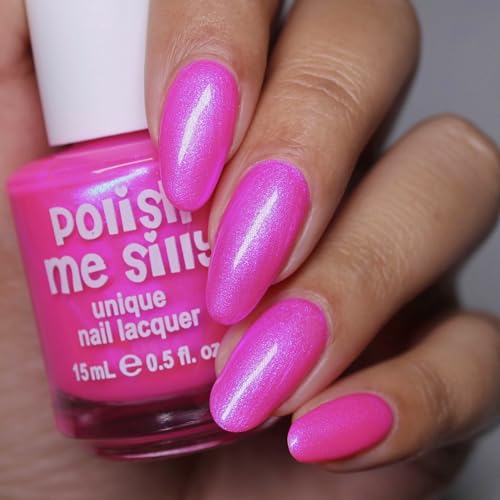 Barbee On The Glow - Neon Pink Blue NEON Glow Pop Collection MultiColor Shifting: Mylar Oil Slick Indie Nail Polish