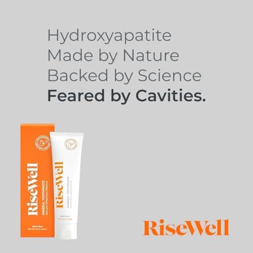 RiseWell Mineral Toothpaste - All Natural Toothpaste with Hydroxyapatite - Made in The USA, No Added Fluoride, SLS-Free - for a Stronger and Healthier Teeth, Wild Mint, 3.4 Oz