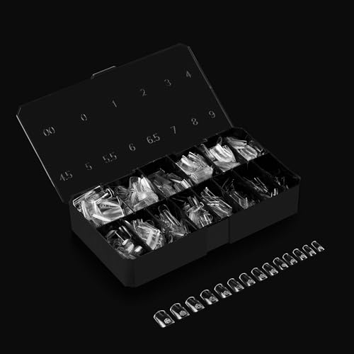 Apres Gel-X® Natural Square Short Tip Box | 500pc Gel-X Tips, 11 Sizes 00-9, Premium Quality