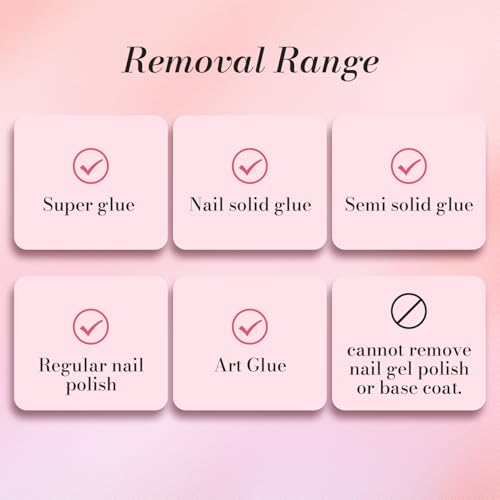 Curvlife 15g Semi Solid Nail Glue Gel with 5ml 3 in 1Nail Glue Remover, No Need for Uv Light, Gel for Press On Nails, Click&Remove Pen Design