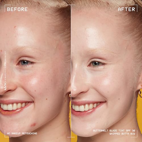 NYX PROFESSIONAL MAKEUP Buttermelt Glaze Soft Glow Skin Tint with SPF 30, Up To 12HR Wear, 01 Whipped Butta