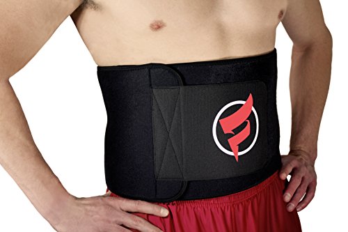 Fitru Waist Trimmer Sauna Ab Belt For Women & Men - Waist Trainer Stomach Wrap (Black, XS: 8" X 34")