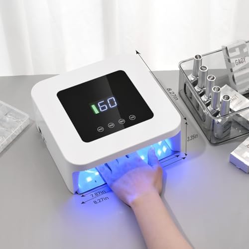 GAOY Cordless UV LED Nail Lamp for Gel Nails, Rechargeable UV Light, Professional Nail Dryer with 4 Timers, Automatic Sensor and Sensitive Mode for Fast Curing, White