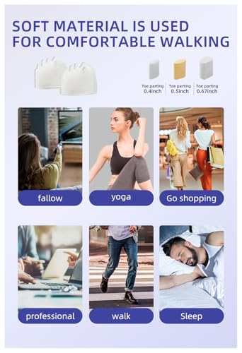 Adjustable Hyggear Silicone Toe Separators, 2 Pairs Spacers Bunion Corrector for Women Men, Ball of Foot Cushions for Overlapping Hammer Big Toes