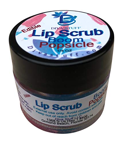 Diva Stuff Ultra Hydrating Lip Scrub for Soft Lips, Gentle Exfoliation, Moisturizer & Conditioner, Boom Popsicle – ¼ oz (Made in the USA)