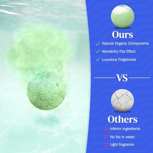 Bath Bombs Set, 24 Pcs Shower Bombs with 6 Refreshing Scents, Perfect for Moisturizing & Relaxing, Ideal for Birthday, Mother's Day, Valentine's Day Present Giving, Presents for Women