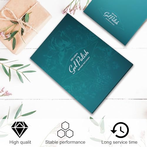 320 Nail Color Book,Nail Color Display Book with 480 Nail Tips & 1-400 Number Labels,Professional Nail Color Swatches Book for UV Gel Polish Nails Art Design(Green)