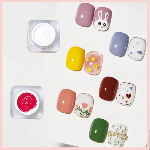 9 Color Pat Painting Gel Nail Polish Set - Ombre Aura Nail Art Gel Paint for Salon Manicure with Sponges