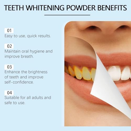 Teeth Whitening Deluxe Powder, Stain Removal, No Sensitivity, Mint Flavor, 2 PCS