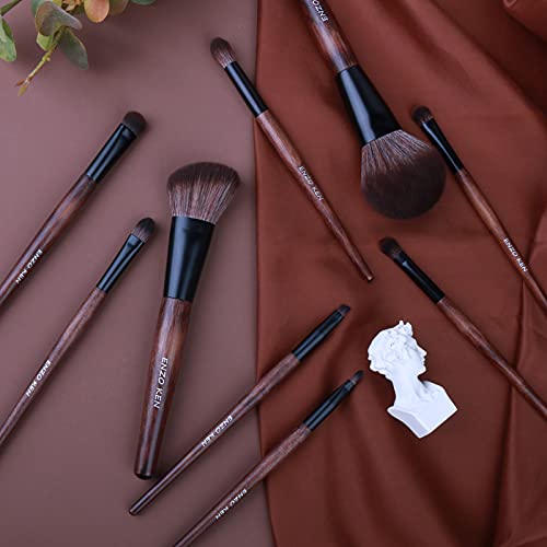 Bamboo Makeup Brushes Set Professional, Sable Makeup Brush Set with Case by Luxury ENZO KEN, Cosmetic Brushes Makeup Set, Make up Brushes Set Professional, Natural Hair Makeup Brush Set Professional.