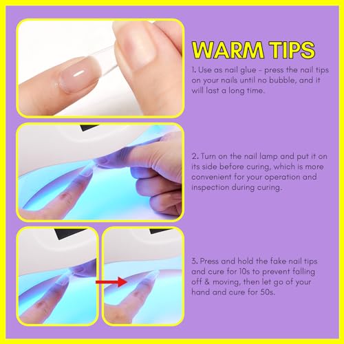 Makartt Nail Glue for Acrylic Nails UV Gel Curing Needed 3 in 1 Super Strong Brush on Nails Glue for Press on Nails Soak Off for Gel Nail Tips Nail Adhesive Bond Nail Base Coat Slip Solution 15ML 2pcs