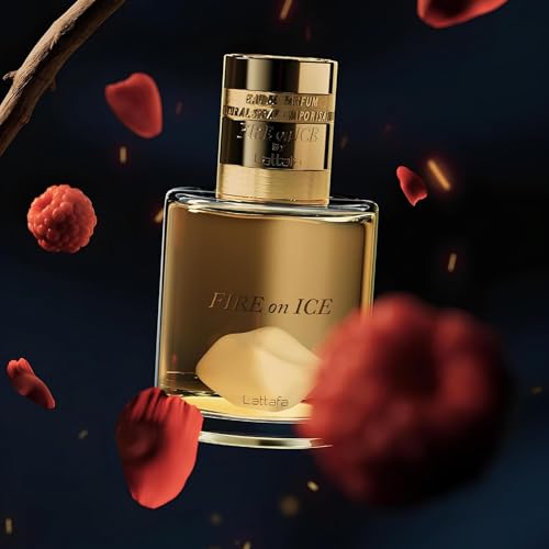 Lattafa Fire On Ice 110ml Eau de Parfum Unisex Perfume | Bold Black Raspberry Frozen Rose Oakwood & Ambroxan | Long-Lasting Scent for Men & Women
