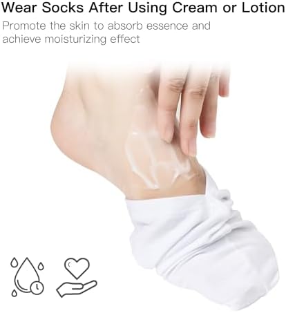 12 Pairs Cotton Moisturizing Gloves and Socks Set (1 Washing Bag Included), Dry Hands Feet Overnight Lotion SPA Treatment, Eczema Skin Friendly, Breathable and Soft Glove Liners for Summer