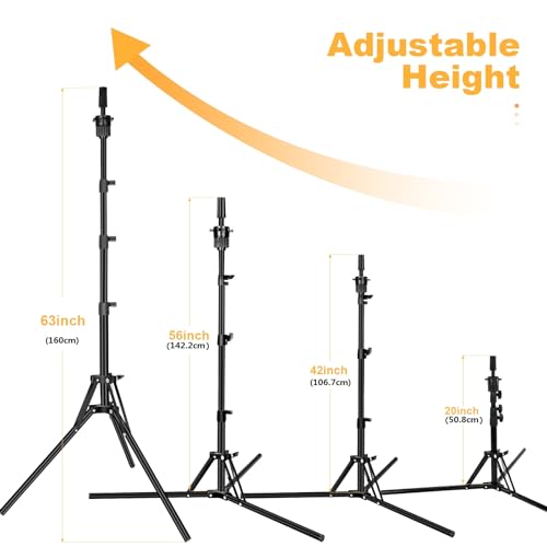 Beauty Star [ 63inch Tall ] Wig Stand Tripod with 22 inch Canvas Mannequin Head, Block Wig Head Holder Set Included Wig Caps for Multiple Wigs, Perfect Wig Making kit