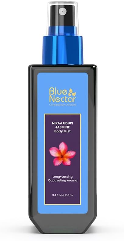 Blue Nectar Niraa Udupi Jasmine Body Mist for Long-Lasting Freshness and Relaxation (3.38 fl oz)