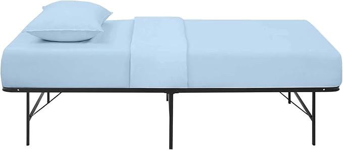 4 PC Cot Sheets 30x75, 100% Cotton Fitted Cot Sheet- Perfect for Narrow Twin/Rv Bunk/Camping Cot/Guest Bed Replacement, Sheets for Cot Bunk Bed-Fits Upto 6-8" Deep Mattress- Light Blue Solid