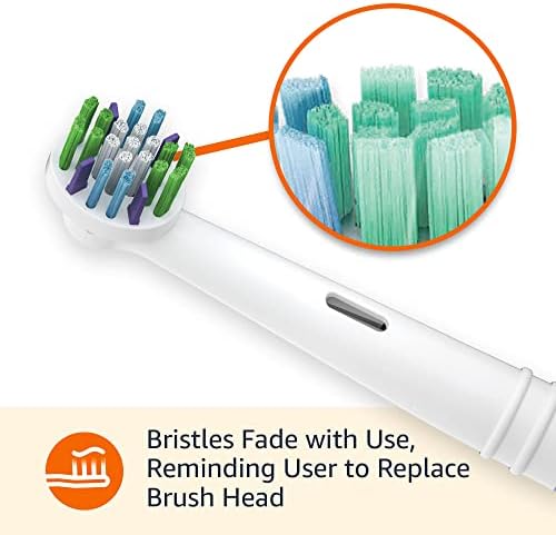 Amazon Basics Braun Electric Toothbrush Replacement Brush Heads, 3 Count, White, Fits Oral-B