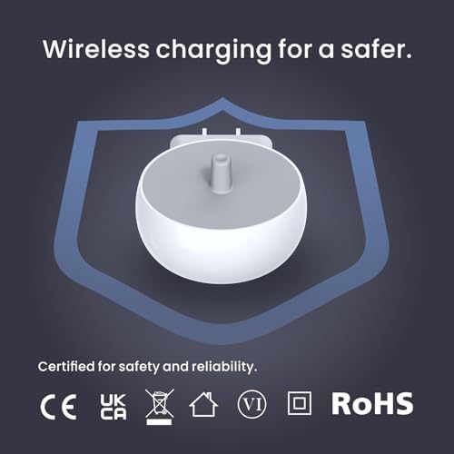 2-in-1 Wall Charger for Oral-B Braun Electric Toothbrush, Charger Base for Oral B Genius Pro Smart Vitality Kids io2 io3 io4 io5 io6 Serie, IPX5, White