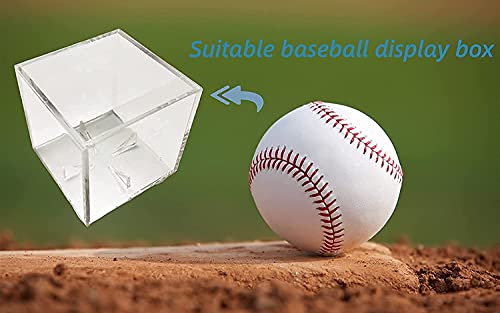 2 Pack Baseball Display Case, UV Protected Acrylic Boxes for Display,Clear Display Case Baseball Cube Memorabilia Showcase Autograph Ball Protector