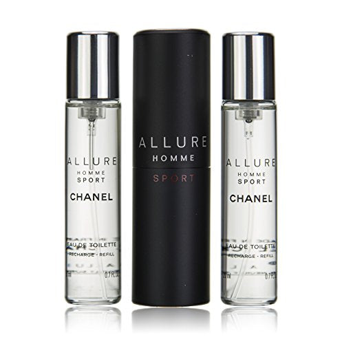 Allure Homme Sport Eau De Toilette Travel Spray (With Two Refills) - 3x20ml/0.7oz, clear, fresh Natural, 2.1 Fl Oz