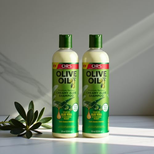 ORS Olive Oil Moisture Restore Creamy Aloe Shampoo Infused with Aleo Vera 12.5 Ounce (Pack of 2)