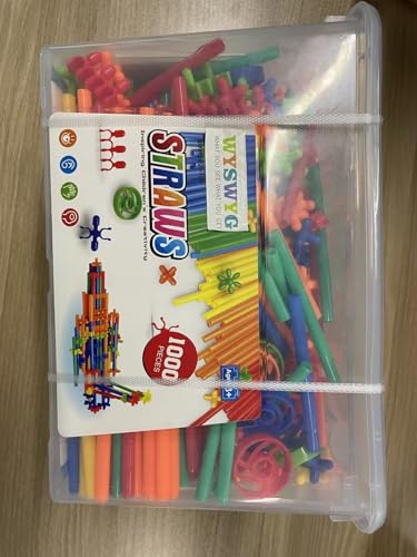 1000 Pieces Reusable Construction Tubes and Connectors Toys, Fort Building Toys for Kids, STEM Creative Building Games for Boys and Girls Ages 4 5 6 7 8 Years Old