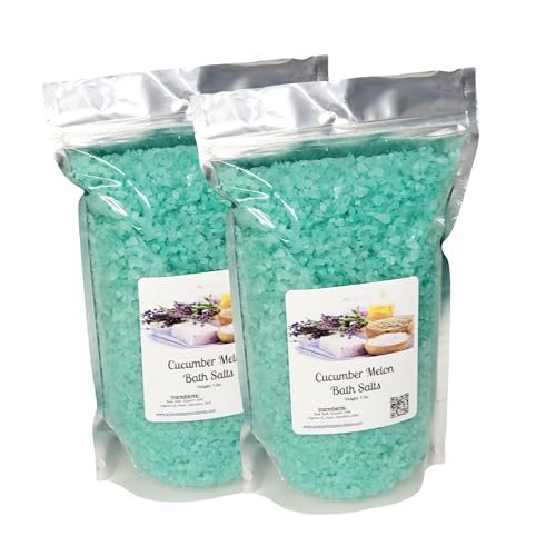 Bath Salts | 8lbs (2) 4lb Bags (128 oz.) | Cucumber Melon Scent | Epsom Salt | Sea Salt | Bathing | Body Care | Beauty | Relaxation | Spa | Pedicure | Manicure