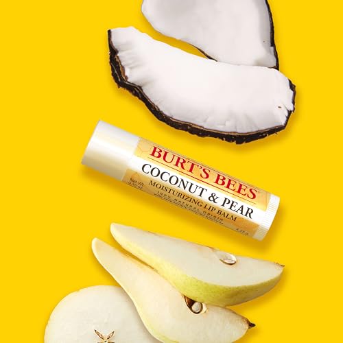 Burt's Bees Coconut and Pear Lip Balm, Lip Moisturizer With Responsibly Sourced Beeswax, Tint-Free, Natural Conditioning Lip Treatment, 1 Tube, 0.15 oz.