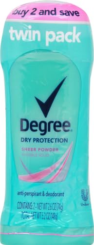 Degree Original Antiperspirant Deodorant 48-Hour Sweat And Odor Protection Sheer Powder Antiperspirant For Women 2.6 Ounce (Pack of 2)