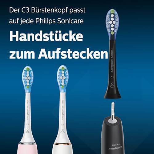 Philips Sonicare Premium Plaque Defence BrushSync Enabled Replacement brush Heads, 4pk Black - HX9044/33