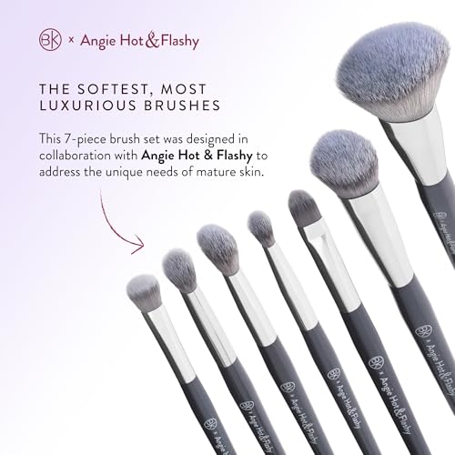 BK BEAUTY BRUSHES - ANGIE HOT & FLASHY Brush Set (7PC) - Viral Under-Eye Concealer, Eye Shadow, | Bronzer, Blush & Highlighter Makeup Brushes