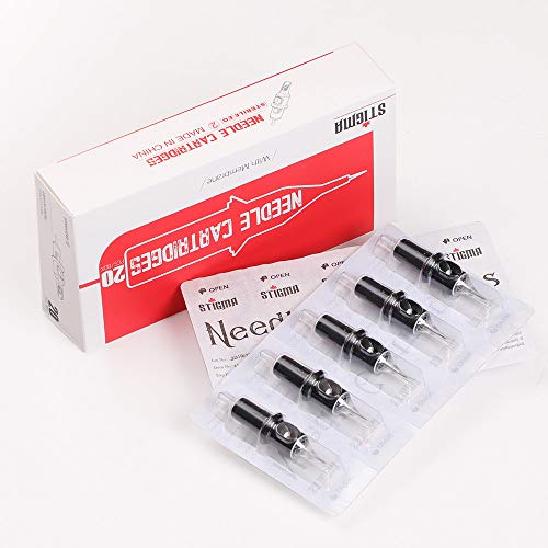 STIGMA #12(1RL) Standard Disposable Tattoo Needle Cartridges with Membrane Safety Cartridges for Tattoo Artists Round Liner 20Pcs Standard Pack EN05-20-1201RL