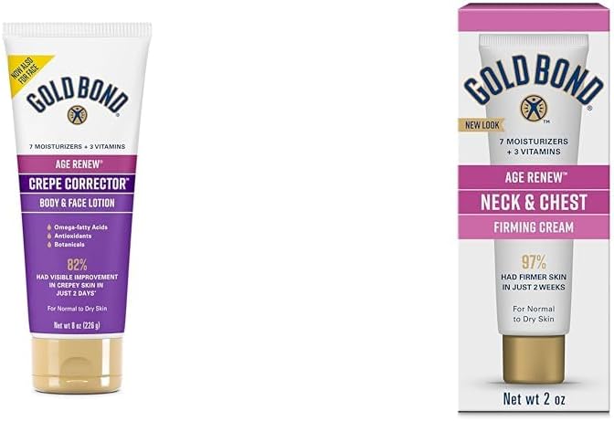 Gold Bond Age Renew Body Lotion & Neck Cream Set | Smoothing & Firming 10 oz