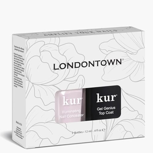 LONDONTOWN kur Nail Conceal & Go Duo Set, Includes Nail Illuminating Concealer & Gel Genius Top Coat, 2 Piece Set, 0.4 Fl Oz