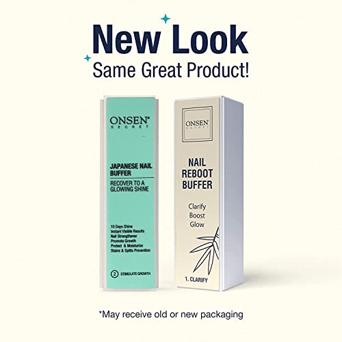 Onsen Secret Professional Nail Buffer Block | 4-Way Buffing for Natural Shine & Healthy Natural Nails - Includes 2 Extra Shine Pads, Salon-Quality, Post-Gel & Acrylic Recovery | 3 Pack