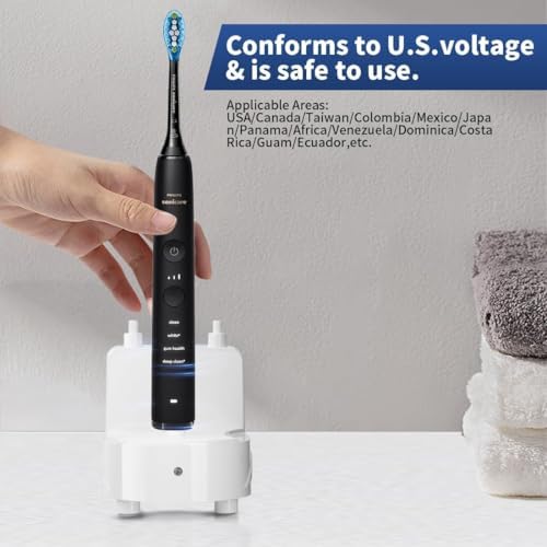 Wall Charger Base for Philips Sonicare Electric Toothbrush, Wireless Electric Toothbrush Wall Charger for Philips Sonicare HX6100/ HX3000/ HX6000/ HX8000/ HX9000 Series, White