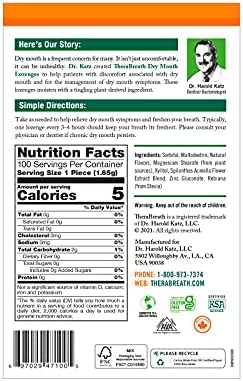 TheraBreath Dry Mouth Lozenges with Zinc, 100 Lozenges, Mandarin Mint, 100 Count (Pack of 2)