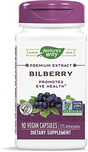 Nature's Way Bilberry Standardized Extract Veg Capsules 90 ea (Pack of 3)