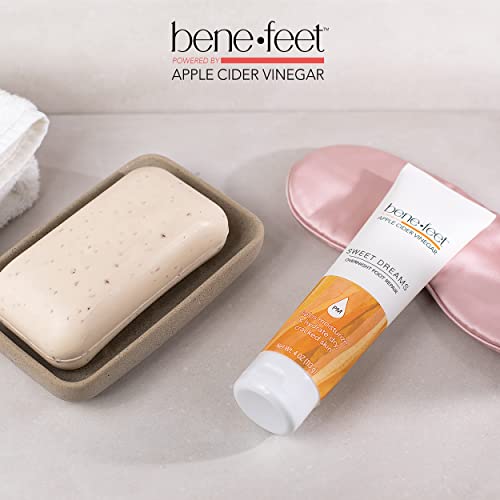 Benefeet Sweet Dreams Overnight Foot Repair - Night Cream for Detox, Moisturize & Soften Dry Cracked Skin, With Apple Cider Vinegar, Turmeric & Borage Oil, 4oz