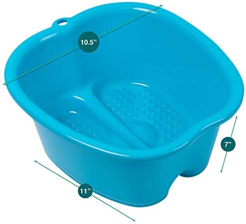 AllSett Health Foot Soaking Bath Basin – Large Size for Soaking Feet | Pedicure and Massager Tub for at Home Spa Treatment | Callus, Fungus, Dead Skin Remover, Blue