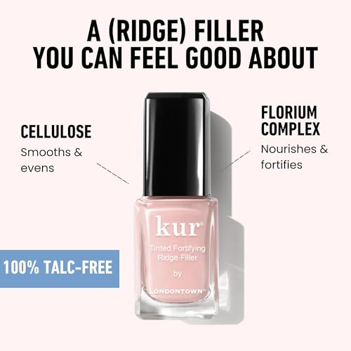 LONDONTOWN kur Nail Ridge Filler - Smoother - Strengthener - Filler for Damaged Uneven Nails - Fortifying, Self Leveling Base, Vegan, Cruelty Free, Paraben Free, 0.4 fl oz