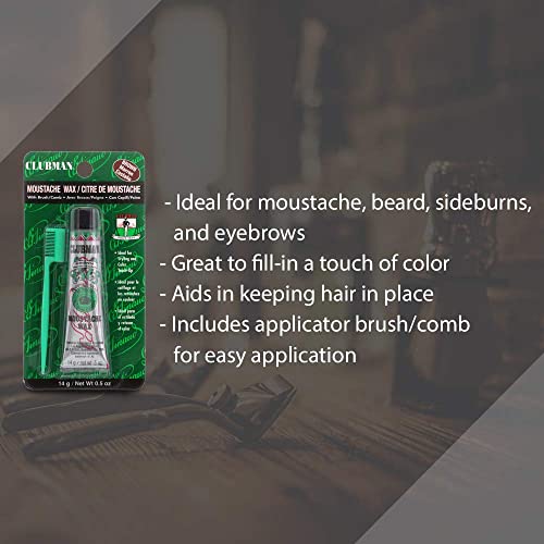 Clubman Moustwax W/Brush Brown (2 Pack)