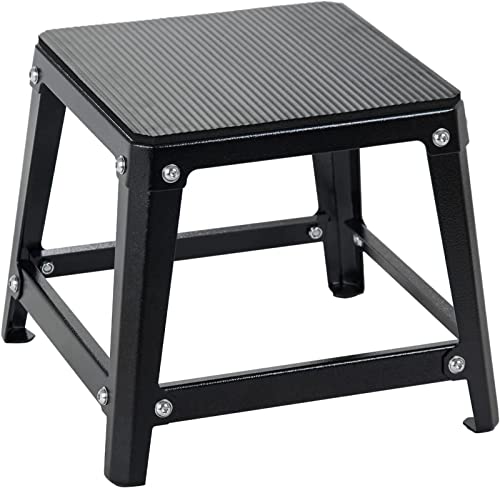 Plyometric Boxes Steel Plyo Box Fitness Exercise Jump Box for Home Gym Plyometric Jumping Exercises,12'' Red