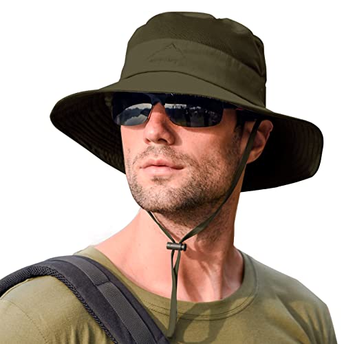 Sun Hats for Men Women Fishing Hat UPF 50+ Breathable Wide Brim Summer UV Protection Hat with Face Cover & Neck Flap