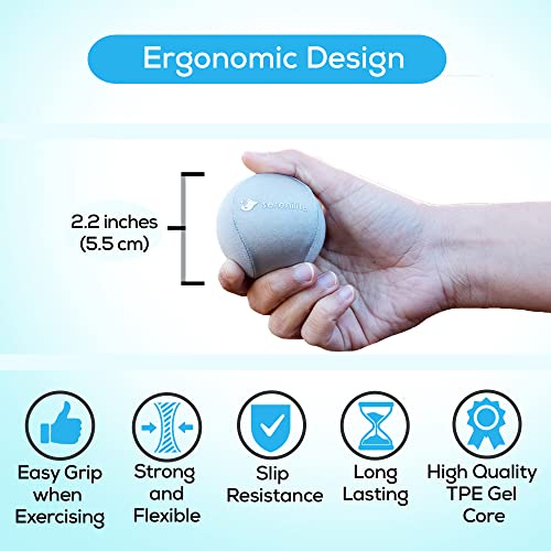 Serenilite 2 Ball Bundle Black, Grey, Stress Balls for Adults, Anxiety Relief Items, Grip Strength Trainer, Meditation Accessories, Physical Therapy Equipment, Fidget Ball, Hand Grip Strengthener.