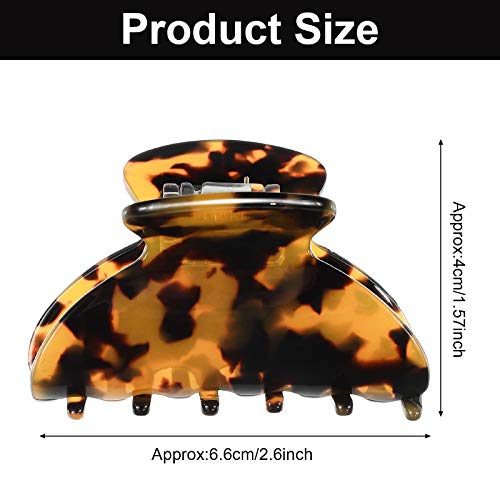 WILLBOND 6 Pieces Medium Hair Claw Clips for Thin Hair 2.6 Inch Tortoise Shell Clip Banana Jaw Hairpin French Style Barrettes Head Accessories for Women Girls(Stylish Patterns)