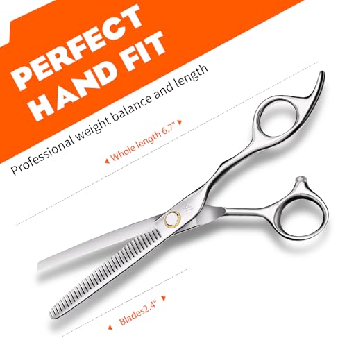 Sirabe HIGH-END Professional Hair Thinning Shears Barber Hair Cutting Texturizing Teeth Scissors with Case, Ultra 440C Sharp Blades for Salon Home Hairdressing
