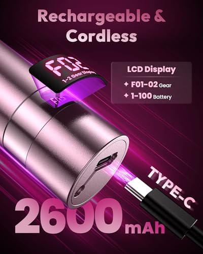 AWROSE Callus Remover for Feet, Cordless Electric Foot Callus Remover with Rechargeable 2600mAh High-Capacity, 6.2IN Aluminum Foot File,Professional Pedicure Tools for Dead/Hard/Dry Skin&Cracked Heels